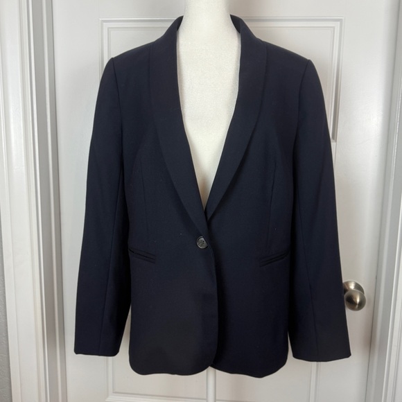 J. Crew Women’s Parke Navy Blue wool one-button blazer size 14 - Picture 2 of 10